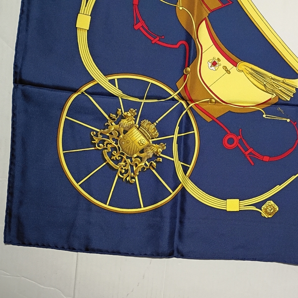 ❤️NWOT HERMES SPRINGS LEDOUX CARRIAGE Silk Twill Piano Shawl Scarf 36X36 - Picture 8 of 10